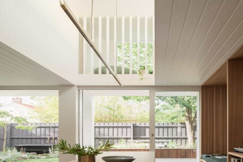 Modern interior with large windows and natural light in Melbourne home.